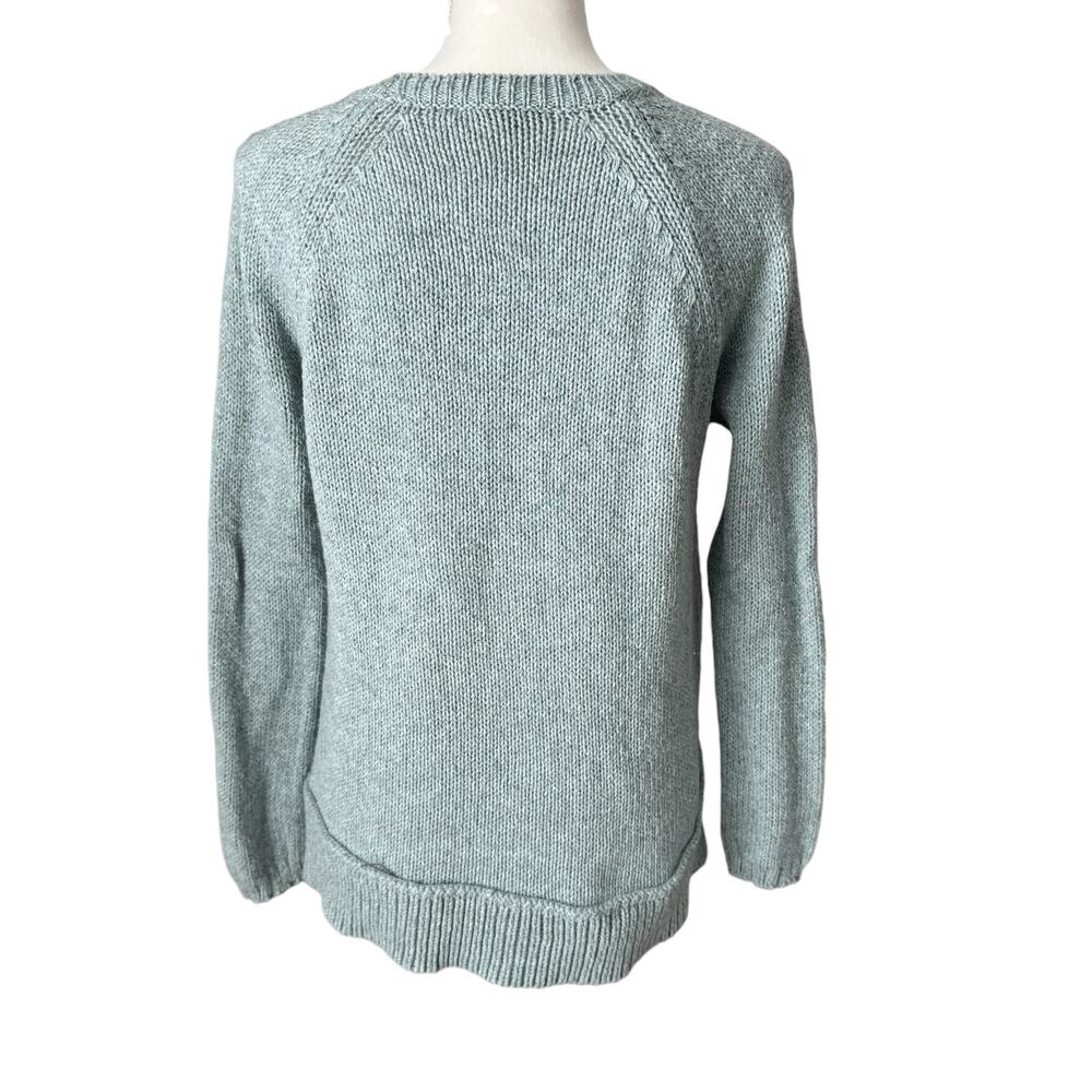 J. JILL Sweater Womens SP Seafoam Green Cotton Wool Blend Relaxed Fit - Picture 3 of 8
